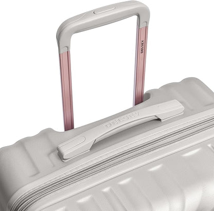 DELSEY PARIS Alexis Hardside 3-Piece Set, Expandable Luggage with 4 Spinner Wheels, Lightweight Suitcase, 21" Carry-On, 25" Checked Medium, 29" Checked Large, Silver/Rose Gold