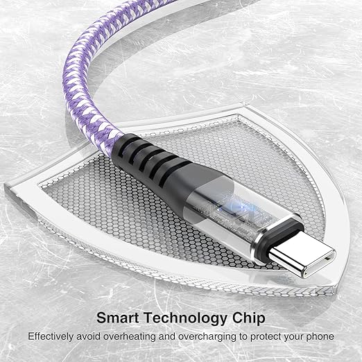 5Pack Short USB C Type C Cable 1FT,Nylon Braided Fast Charging 3A Quick Charger Cord,USB A to Type C Charger Cord Cable for iPhone 15 Samsung Galaxy S20 S10 S9 S8 Plus S10E, Note 20 10 9 8, Moto G7 G8