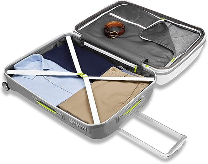 Samsonite Freeform 2-Piece Luggage Set - Carry-On & Large Checked Luggage with Dual Spinner Wheels - Durable Polypropylene Hardshell - TSA Lock, Airline-Approved - Expandable Hard Shell - White/Grey