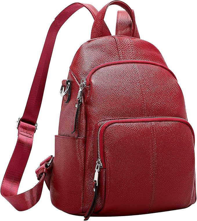 ALTOSY Soft Leather Backpack Purse For Women -theft Backpacks Versatile Shoulder Bag（S81 Red Wine）