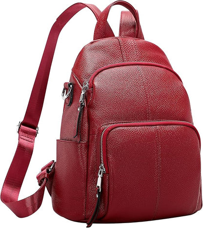 ALTOSY Soft Leather Backpack Purse For Women -theft Backpacks Versatile Shoulder Bag（S81 Red Wine）