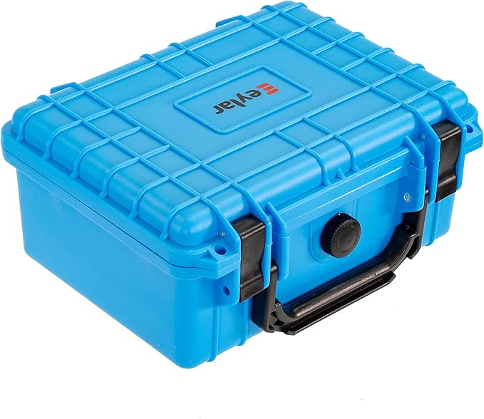 Eylar Protective Camera Hard Case Water & Shock Proof w/Foam, TSA Standards 9.12 inch 7.56 inch 4.37 inch (Light Blue)