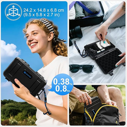 Lekufee Travel Waterproof Hard Case for Canon Powershot SX740 / SX730 / SX720 HS Digital Camera, NB-13L Battery, and Accessories - Black(Bag & Case Only)