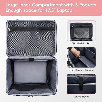 2025 Rolling Teacher Tote Bag with 15.6" Laptop Compartment