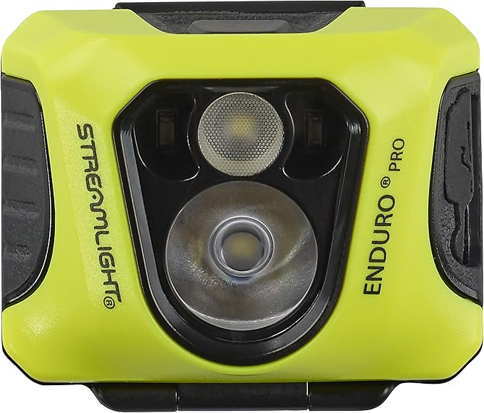 Streamlight 61435 Enduro Pro USB 200-Lumen 2080-Candela Ultra-Light LED Rechargeable Headlamp with Spot & Flood Beams, Elastic Head Strap, and USB Cable, Yellow