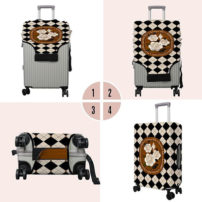 Travel Luggage Cover Suitcase Protector Fits 18-32 Inch Wheel Covers PatternedTravel Related Items Flower Luggage Protector Elastic S