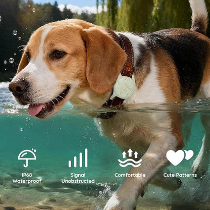 for AirTag Dog Collar Holder, Dog Air Tag Holder, IP68-Waterproof | Lightweight Silicone | Anti-Lost | Ultra-Durable | Compatible with Apple AirTags (Luminous)