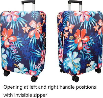 WUJIAONIAO Travel Luggage Cover Baggage Suitcase Cover Protector Skins 18-32 Inch (Flower, S (for 18-20 inch luggage))
