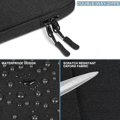 Laptop Sleeve Case 13.3 inch, Shockproof Protective Computer Cover with Accessories Pocket, Portable Laptop Bag Compatible with MacBook Air/Pro 13-13.3 inch, Compatible for MacBook Pro 14 inch, Black