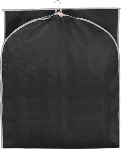 Syeeiex 60'' Dress Bags for Gowns, Set of 4 Garment Bag for Hanging Clothes, Dress Garment Bag, Dustproof and Keep Closet Tidy, Perfect for Suit Evening Dresses Fur Coat Long Dress Gown(Black&Grey)
