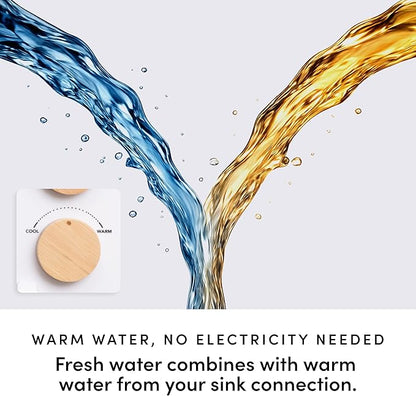 TUSHY 3.0 Spa Cool to Warm Water Bidet Attachment. Easy Universal Toilet Seat Install, Requires Sink Connection for Temperature Control. Fresh Self-Cleaning Clean Water, Noir/Gold