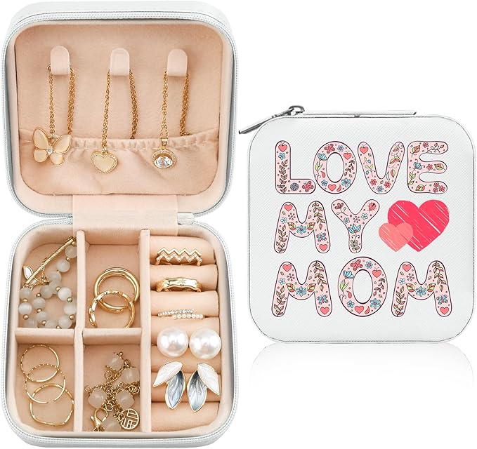 MAYCARI Mothers Day s for Mom, s for Mom, Love My Mom from Daughter Son, Small Jewelry Case Jewelry Organizer Travel Essentials