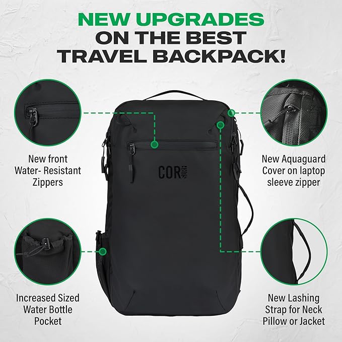 Carry On Travel Backpack Bundle | Island Hopper Travel Backpack with Toiletry Bag and Compression Packing Cube Set
