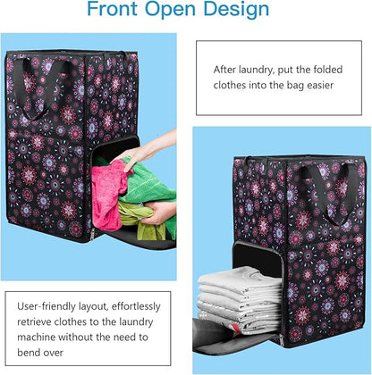 Bukere Laundry Backpack Bag for Women Girls, Extra Large Laundry Basket Hamper for College Dorm Room Essentials, Adjustable Shoulder Straps, Collapsible Freestanding Laundry Bag for Gym, Yacht