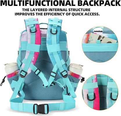 25L Tactical Military Backpack Small Travel Backpack for Men and Women Assault Pack Bug Out Bag Molle Daypack Gym Backpack with Bottle Holder (Rainbow Tie Dye)
