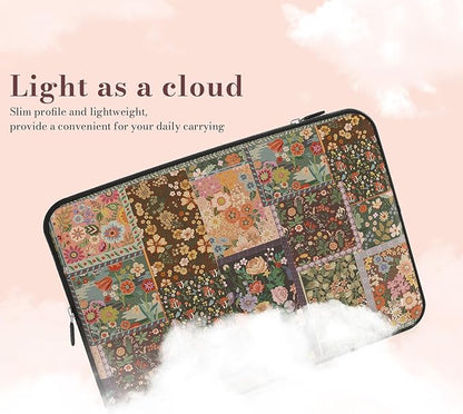 iCasso Laptop Sleeve 15.6 inch, Compatible with MacBook Air 15 inch, Cute Shockproof Laptop Case 15.6'', Slim Protective Travel Carrying Case for MacBook Pro 16, Lenovo Dell Asus HP, Brown