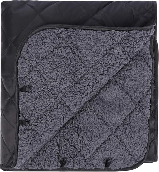 REDCAMP Large Warm Blanket with Sherpa Lining, Cold Weather Outdoor Blanket Windproof for Camping Stadium, Machine Washable 79"x 79"