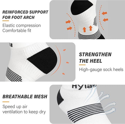 Hylaea No Show Running Athletic Anti-Blister Wicking Coolmax Socks, Seamless Anti-odor