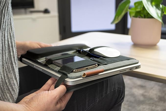 Beblau FOLD Portable TECH Organizer attachable to your Devices | Desk Sleeve | Gadget case | Working from Home Essentials | Laptop accessories | Backpack Insert | Portfolio |