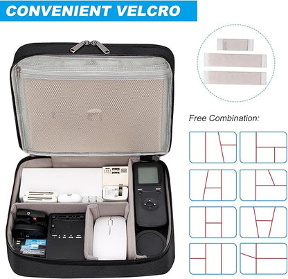CILLA Electronic Organizer Travel Case, Travel Cord Organizer Case Portable Waterproof Cable Organizer Bag for Charger, Cord, USB, Power Bank, Earphone