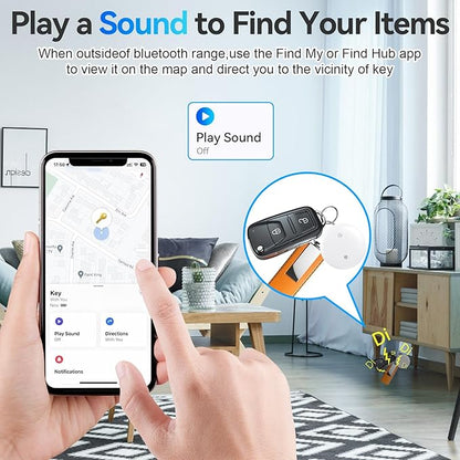 Air Tracker Tags for Android or iOS, Dual System Air Smart Tags-4 Pack, Compatible with iOS Find My or Google'S Find Hub App, Bluetooth Tracker Tag Item Finder for Keys,Luggages,Backpack (White)