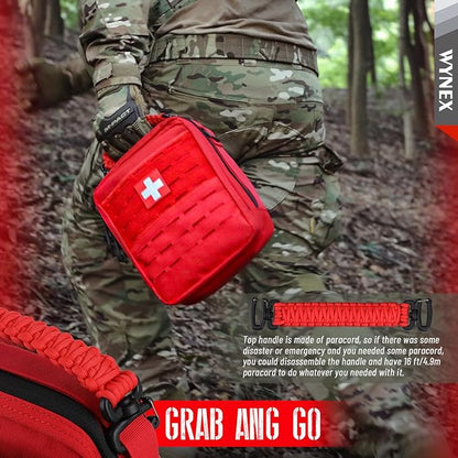 WYNEX Tactical Molle Admin Pouch, Utility EDC Pouch Organizer Modular Tool Pouch of Double Layer Design Medical EMT Attachment Bag Large Capacity with Elastic Webbing Insert Panel