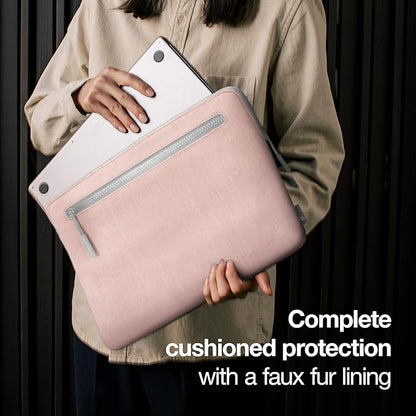 Incase Compact Laptop Sleeve with Woolenex - 14" MacBook/Laptop and iPad/Tablet Sleeve, Computer Case and Cover, Lightweight, Weather Resistant, with Slip Pocket for Accessories - Blush Pink