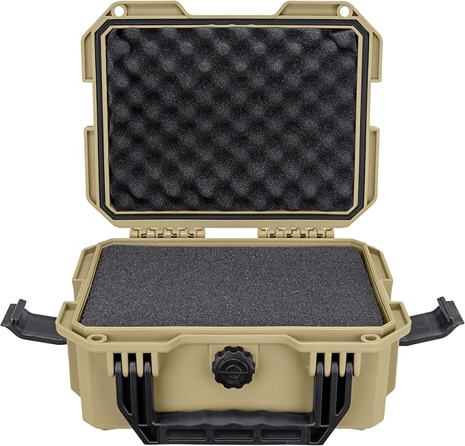 Eylar 11.8" Intact Series Compact Hard Camera Case, Lightweight and Durable Stacker Design with Foam (Tan)
