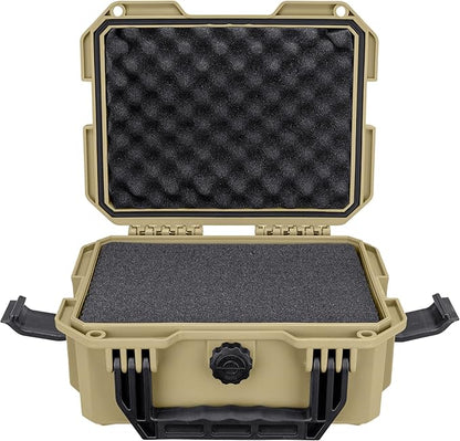 Eylar 11.8" Intact Series Compact Hard Camera Case, Lightweight and Durable Stacker Design with Foam (Tan)