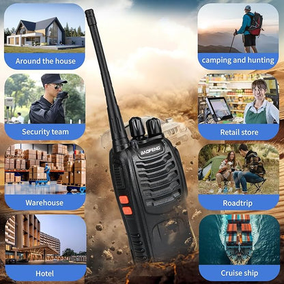 BAOFENG 888S walkie talkies for Adults walkie talkies for Adults 16 Channel Professional Radio Handheld （4PC） (Dark Purple)