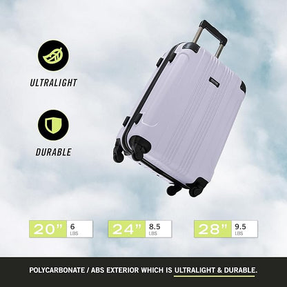 Kenneth Cole REACTION Out of Bounds Lightweight Hardshell 4-Wheel Spinner Luggage, Lavender, 28-Inch Carry On