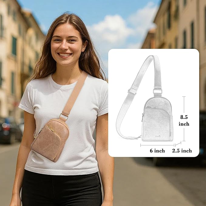 INICAT RFID Blocking Sling Bag,Anti Theft Crossbody Bags for Women,Travel Gifts Cross Body Purses Vegan Leather