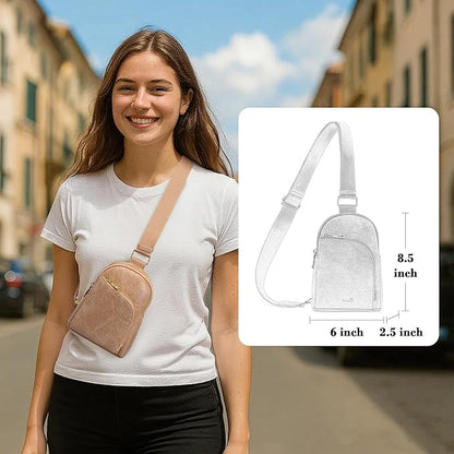 INICAT RFID Blocking Sling Bag,Anti Theft Crossbody Bags for Women,Travel Gifts Cross Body Purses Vegan Leather