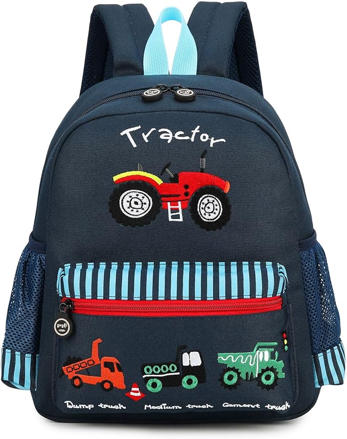 willikiva Cute Zoo Little 3d Backpack Kids Backpack for Boys and Girls Toddler Backpack Waterproof Preschool(Deep Blue Car)