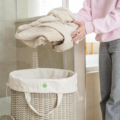 College Dorm Laundry Bags - Versatile and Heavy Duty College Laundry Hamper Liner with Drawstring - Canvas Laundry Basket Liner - 100% Cotton, Washable and Foldable Cloth Laundry Bags (1 Pack)