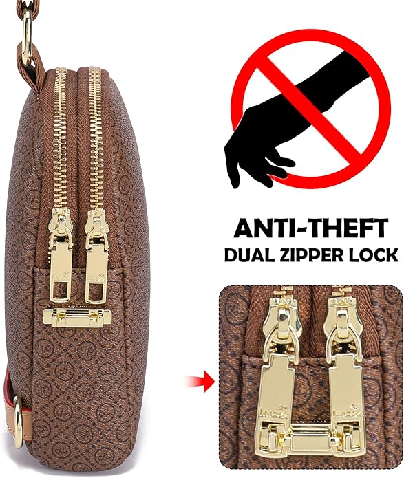 INICAT Small Anti Theft Crossbody Bags for Women, Vegan Leather Sling Cross Body Purse Travel Essentials Teen Girl Gifts