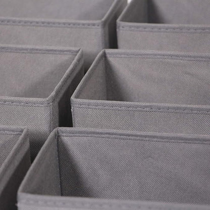 DIOMMELL 9 Pack Foldable Cloth Storage Box Closet Dresser Drawer Organizer Fabric Baskets Bins Containers Divider for Clothes Underwear Bras Socks Lingerie Clothing, M Grey 090