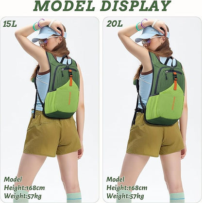20L Small Hiking Backpack for Men Women Foldable Packable Back Pack Ultralight Hiking Daypack for Travel Camping Outdoor, Olive Green