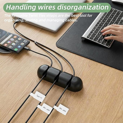 90 Pcs Nylon Cable Labels and Cord Ties Set - 30 Colorful Data Cable Organizer + 60 Identification Wire Labels, Cord Management for Home Office Travel Desk Electronics (Multicolor)