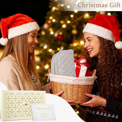 COSHAYSOO Personalized Birthday Appreciation Thank You Gifts for Women Best Friend Mom Adult Sister Teacher Nurse Employee Female Coworker, Initial Make Up Bag Leather Cosmetic Bags Taupe Letter H