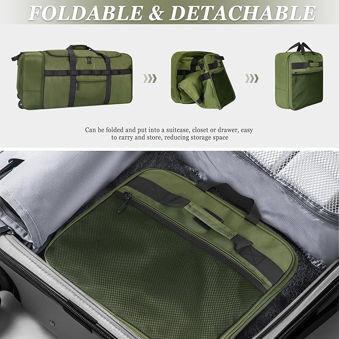Rolling Duffle Bag with Wheels, 85L Expandable Rolling Duffel Bag for Travelling, Extra Large Foldable Carry on Travel Duffle Bag for Men
