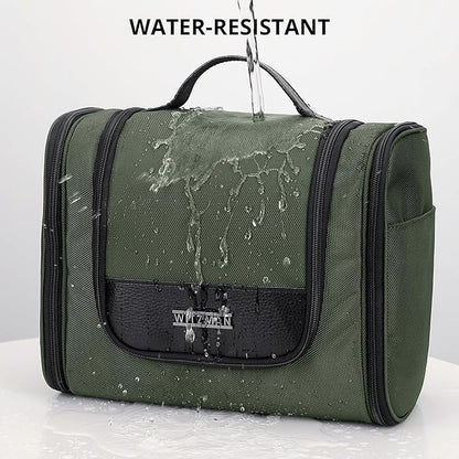 WITZMAN Toiletry Bag for Men Women Large Hanging Multi-organization Bathroom Bag Water-resistant Dopp Kit Shaving Bag Men(B690 Army Green)