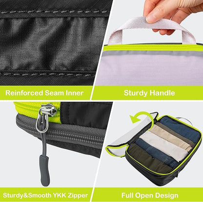 Cipway Mesh Compression Packing Cubes, Ultralight See Through Luggage Organizer Bags, Travel Essentials for Carry on Suitcase （3Pcs,Black）