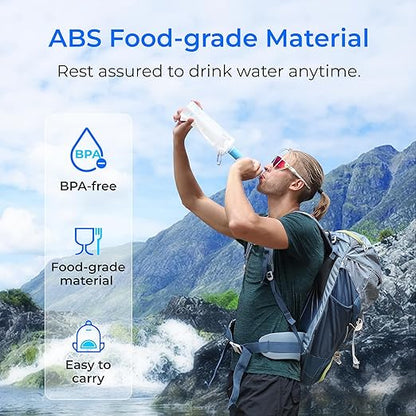 Waterdrop Water Filter Straw, Water Purifier Survival for Camping, Travel, Backpacking and Emergency Preparedness, Water Filtration System Survival, 4 Pack