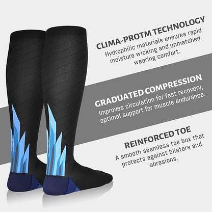 NEWZILL Medical Compression Socks for Women & Men, 20-30 mmHg Knee-High Support for Circulation, All-Day Comfort for Work Travel Running Cycling and Fitness