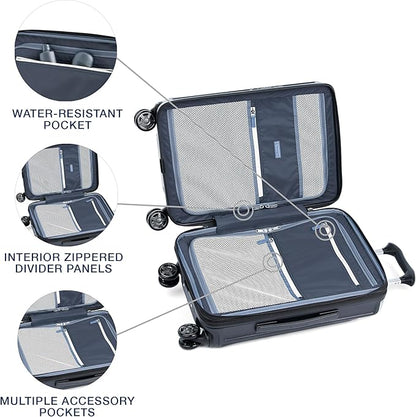 Travelpro Platinum Elite Hardside Expandable Carry on Luggage, 8 Wheel Spinner, TSA Lock, Hard Shell Polycarbonate Suitcase, Shadow Black, Compact Carry on 20-Inch
