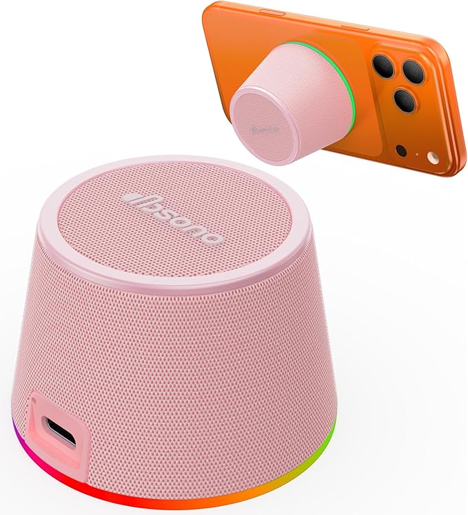 Bluetooth Speaker Stocking Stuffers for Teens: White Elephant Gifts for Adults Men Women, Loud Sound Portable Speaker with Color Light Phone Stand, Christmas Birthday for Boy Girls Trendy Stuff Gadget
