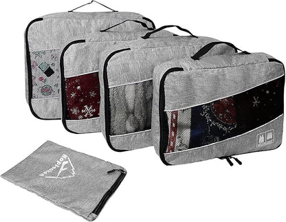 5 Set Packing Cubes for Travel Large Suitcase Luggage Organizer Bags Travel Accessories Vacation 4 Cubes 1 Laundry Pouch Bag