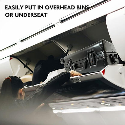 All Aluminum Carry On Luggage 22x14x9 Airline Approved Hard Shell Carry On Luggage Zipperless Luggage Metal 20inch Suitcase Luggage, Black