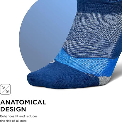 Feetures Elite Light Cushion No Show Tab Athletic Ankle Socks - Sport Sock with Targeted Compression